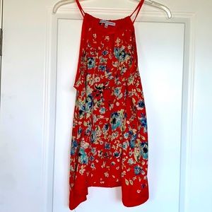 Red floral halter top